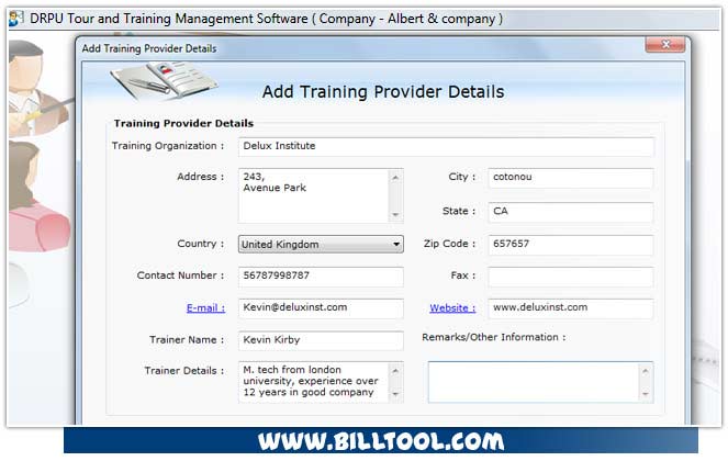 Employees Training Management Software screenshot